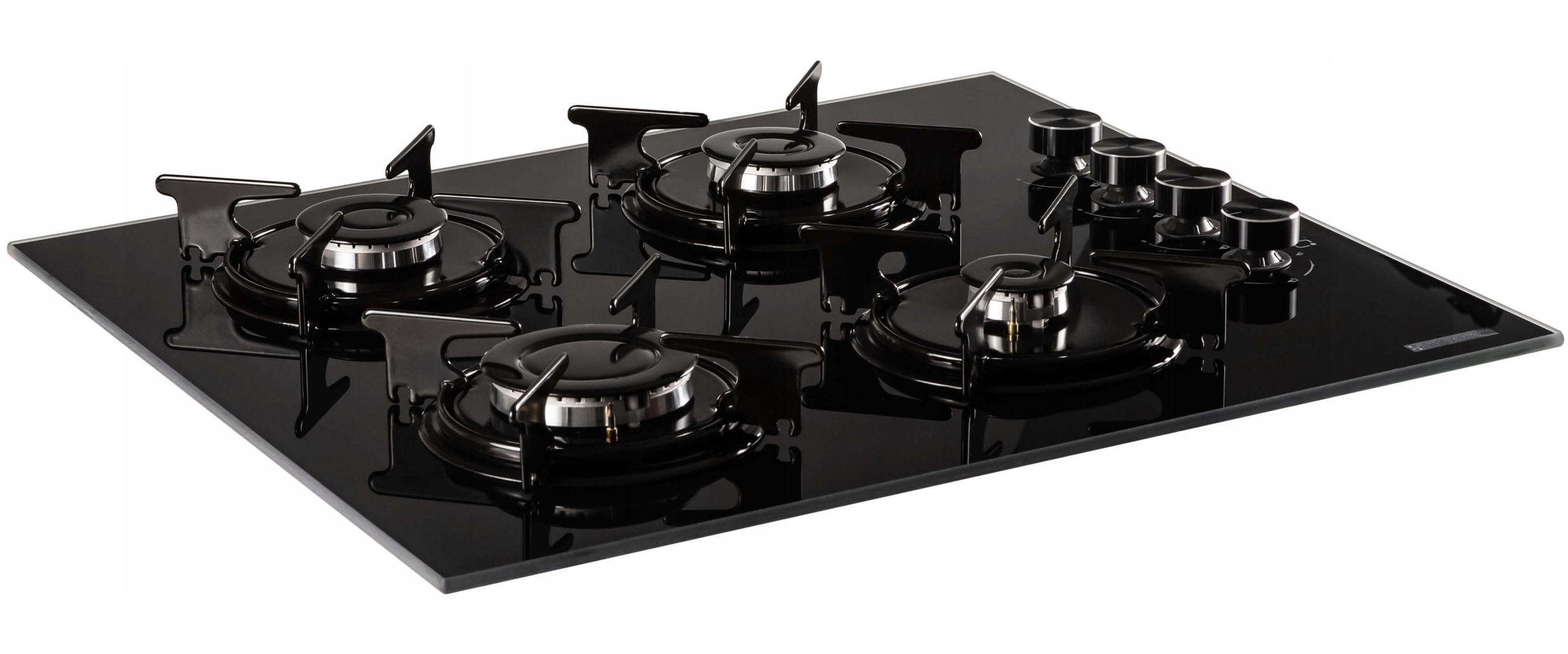 PŁYTA GAZOWA DO ZABUDOWY 4 PALNIKI 60cm CZARNE SZKŁO SREBRNE POKRĘTŁA EAN (GTIN) 8694740114800