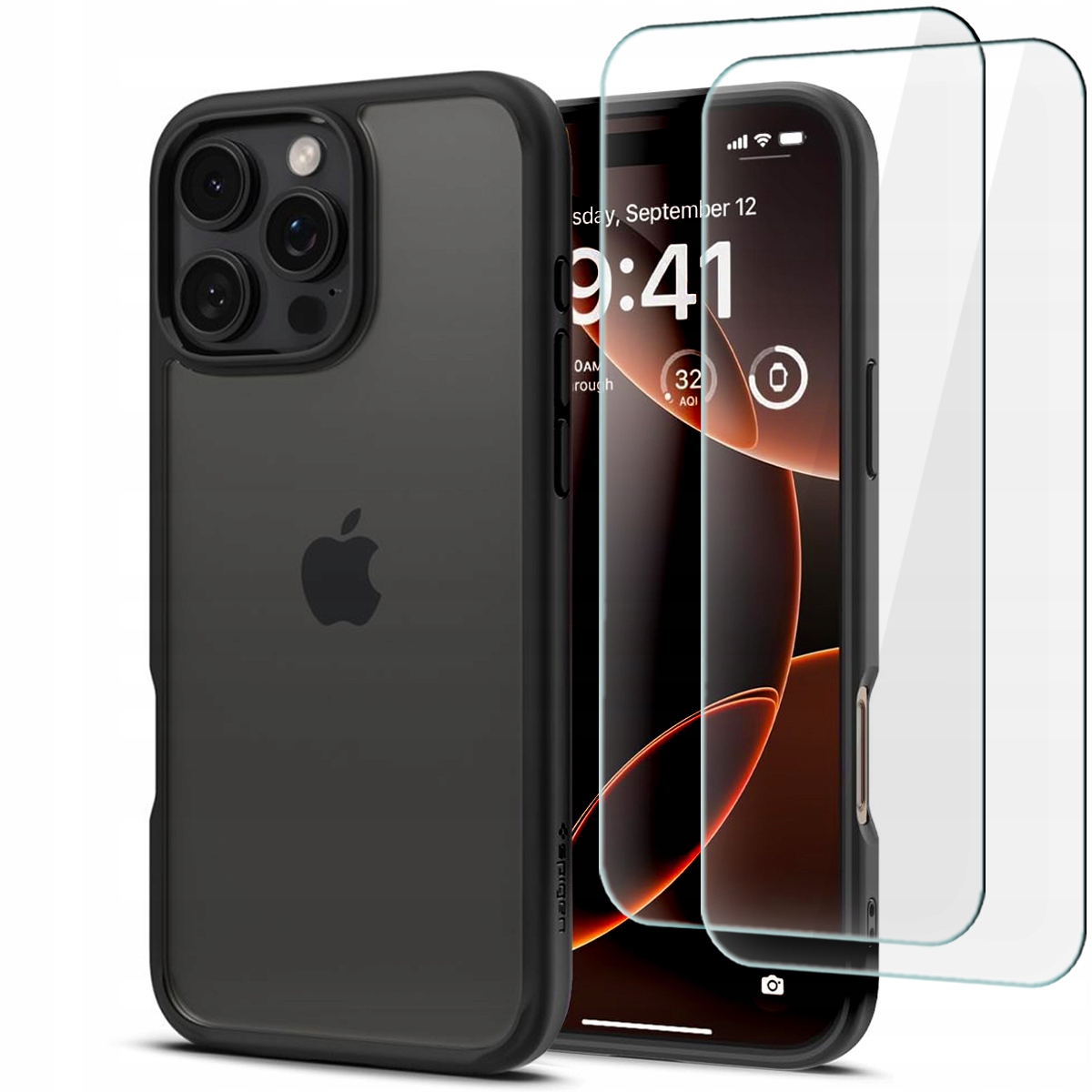 Spigen Przezroczyste Etui Case Cover Tpu Do Iphone 16 Pro Max 2-PAK Szkło