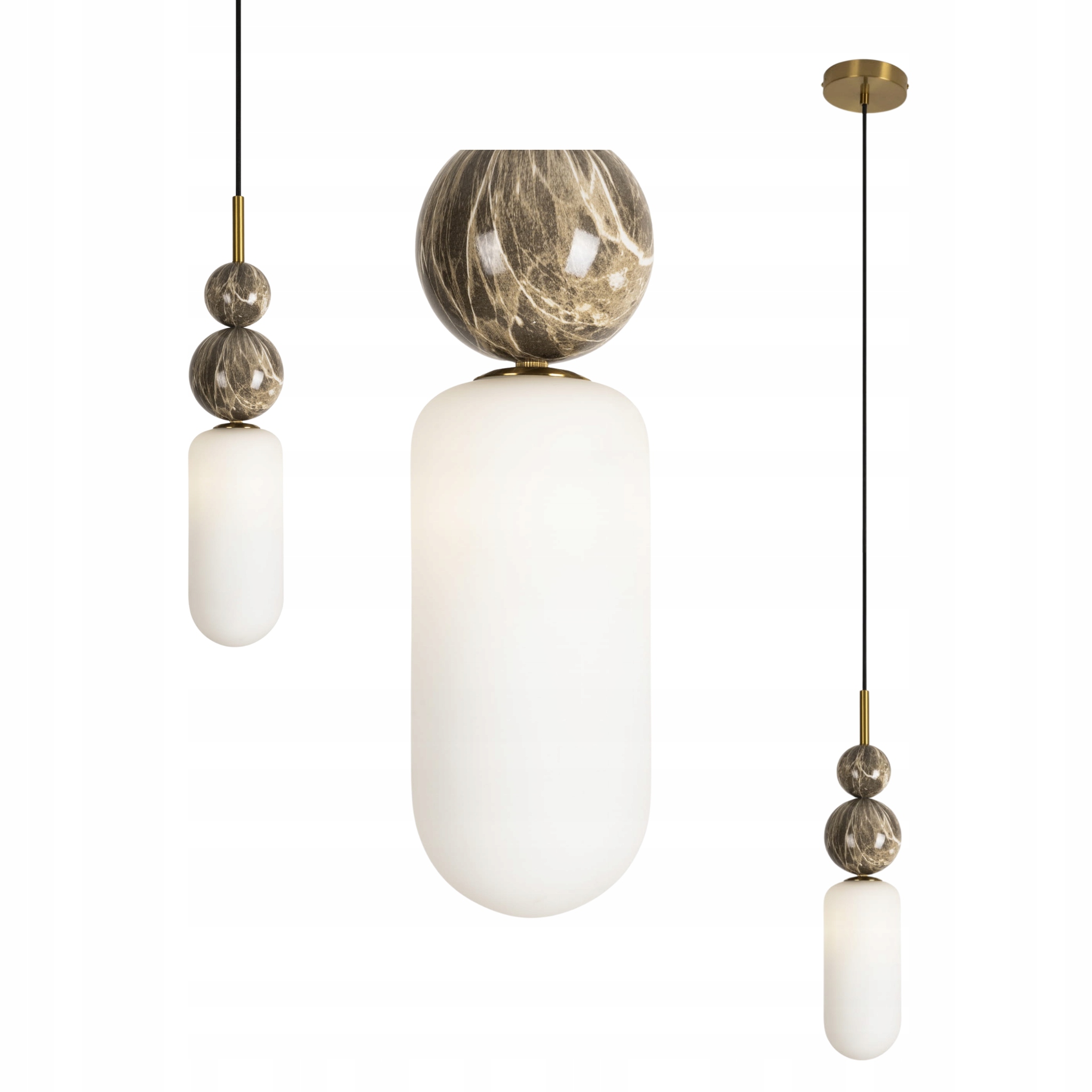 Maxlight Lampa Wisząca Nova Złota 1xG9 7W Szklany Klosz Kulki