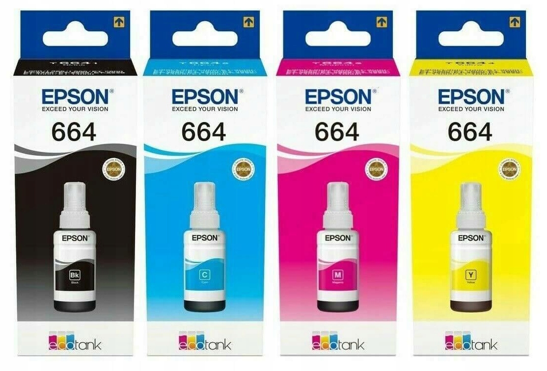 Sada 4 inkoustů 664 Epson T6642 T6641 T6643 T6644