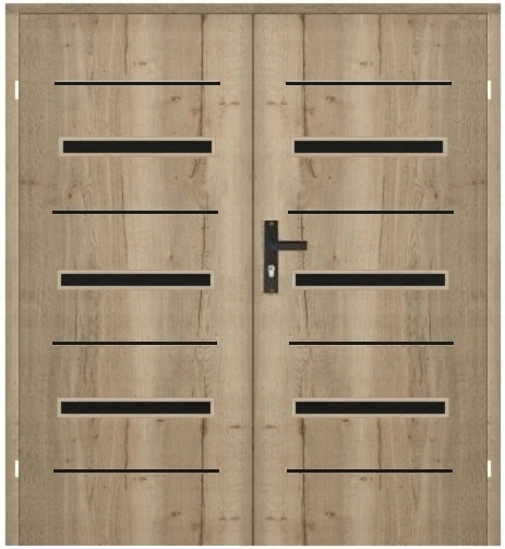 DRZWI DWUSKRZYDŁOWE ASTERIA BLACK DOSTAWKA szklona