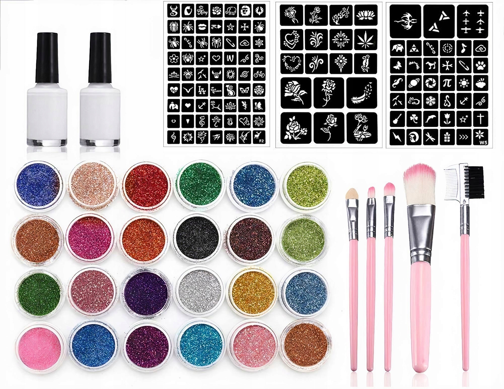 DUŻY ZESTAW DO TATUAŻY SZABLONY TATUAŻE BROKATOWE Kod producenta T04