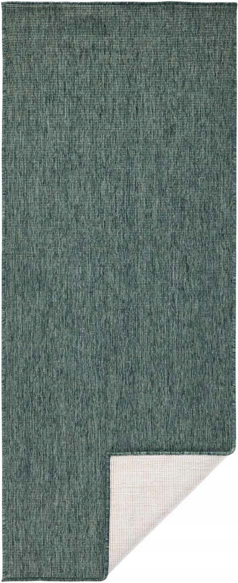 Behúň zeleno krémový na terasu, šnúrkový, 80 x 350 cm