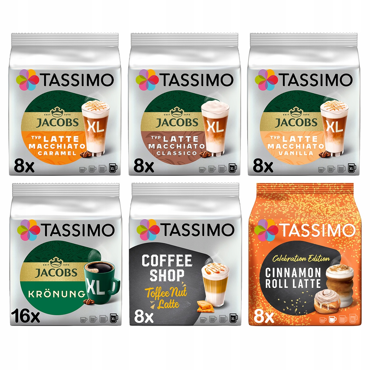 Kapsułki Tassimo Latte Macchiato, Kronung, smakowe 5+1 opakowanie Gratis!