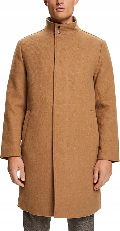 Esprit Pánský Klasický Kabát S Vlnou, Hnědý, Velikost XL Jxd