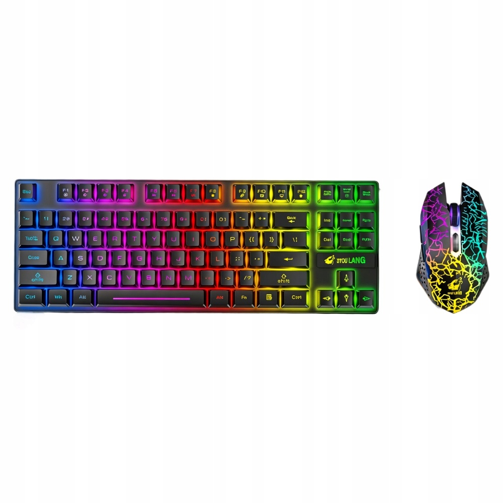 Mechaniczna Klawiatura I Mysz Bezprzewodowa Przewodowa Bluetooth