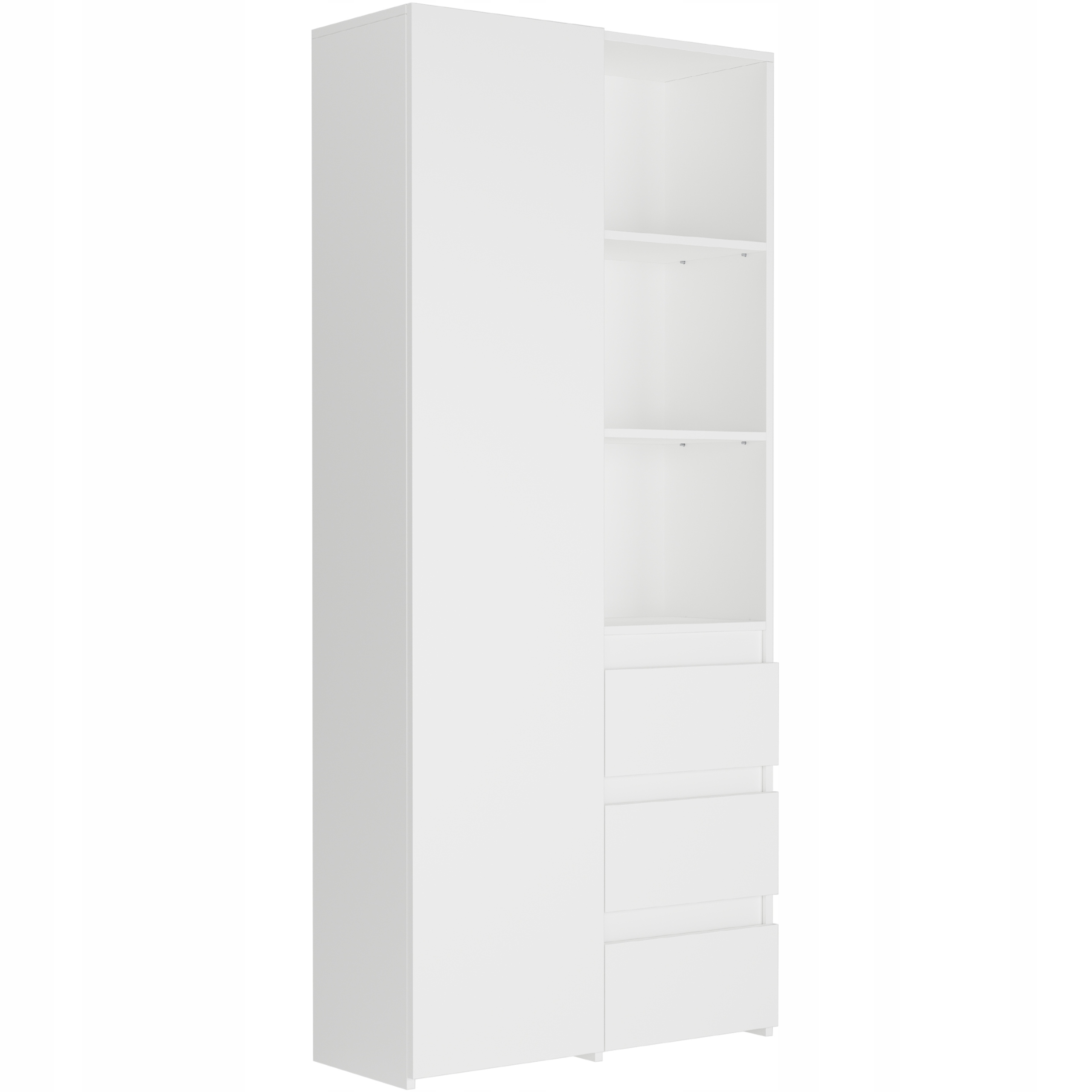 REGAŁ KSIĄŻKI BIUROWY 3 SZUFLADY B-80-S3 BIAŁY