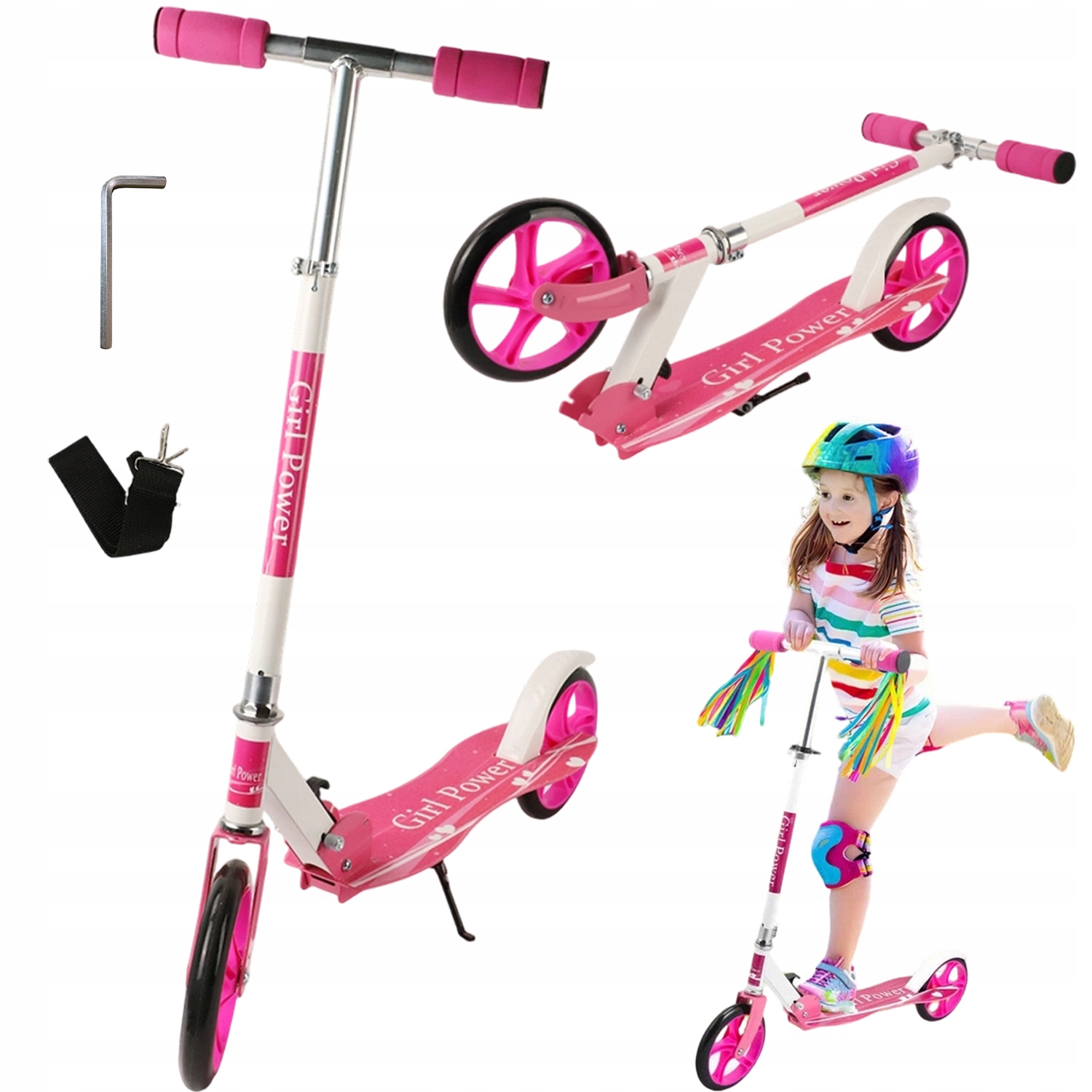 Regulowana Hulajnoga Dla Dzieci Outdoor Składana Różowa Scooter