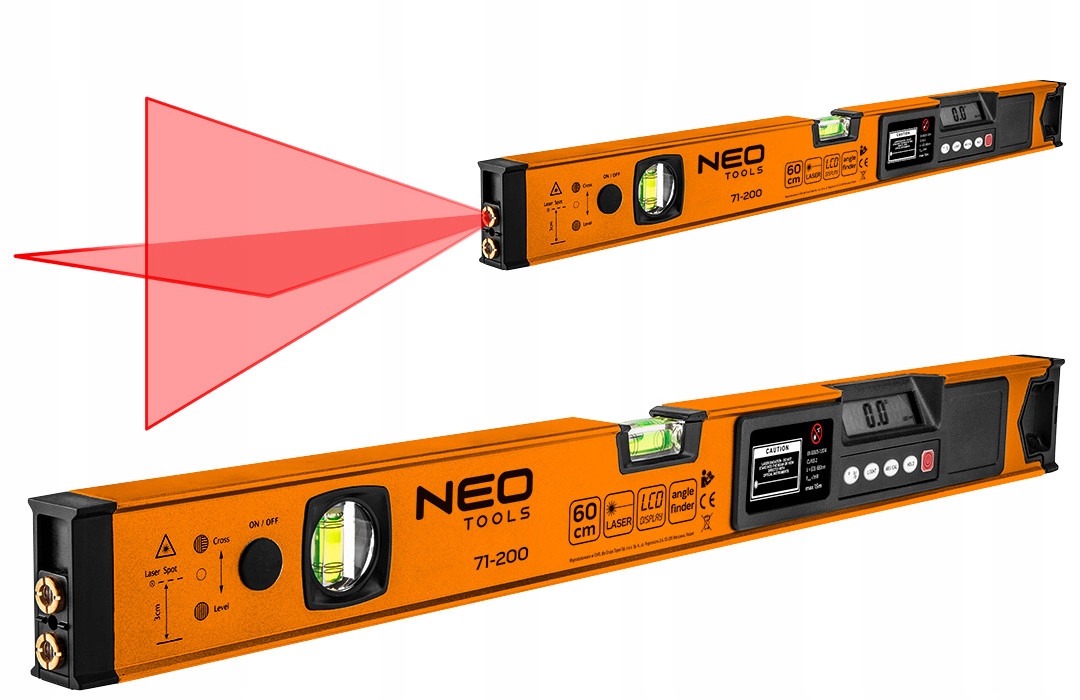 

Neo Poziomnica Elektroniczna LCD Laserowa Alu 60cm