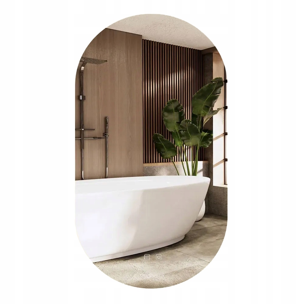 Zrcadlo Oválné 60x80 cm Zrcadlo Podsvícené Dotykem