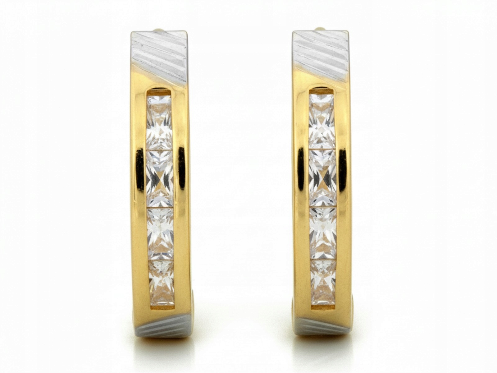 Zlaté Náušnice 585 pro ženy s kubickou zirkonií 1,56g, módní dárek 14k