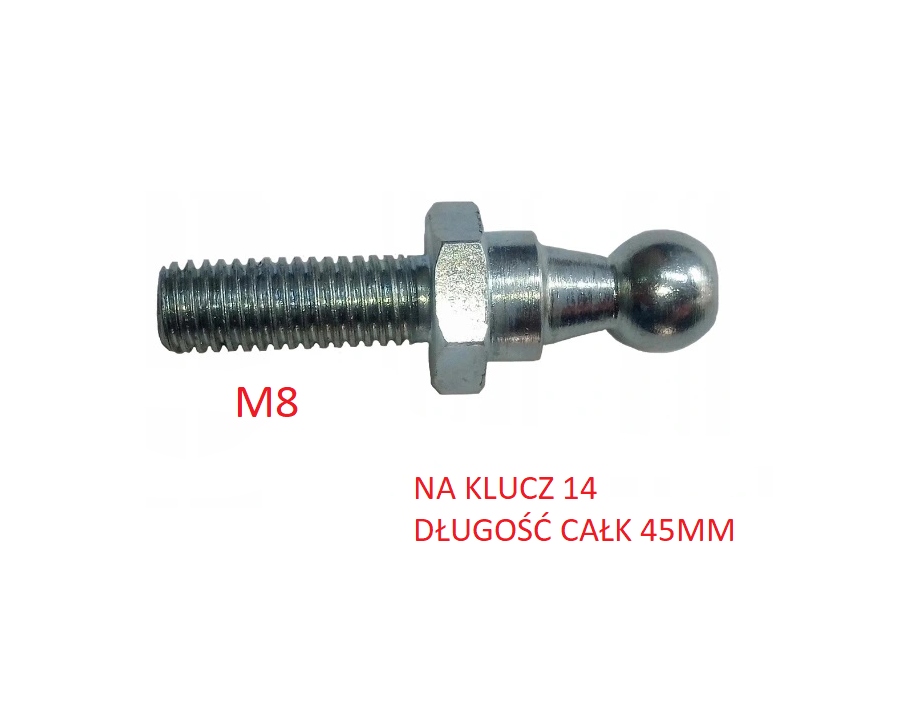 

Sworzeń Kulowy Sprężyn Gazowych Siłowników 45mm