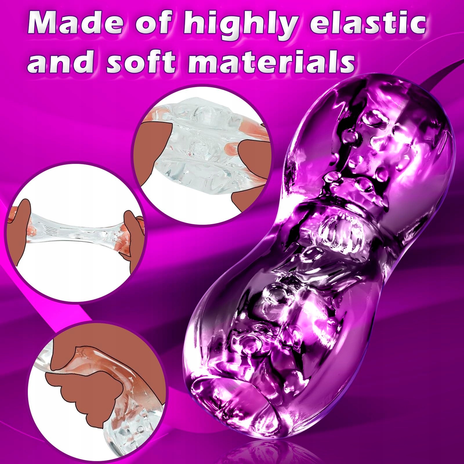 Transparent 3D Realistic Pocket Vagina Male Masturbator Toy — miniatura 2