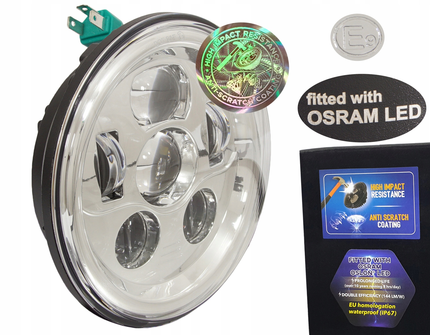 5,75-palcová Led Osram 144 lm/W odolná voči poškriabaniu E žiarovka pre Harley Indian Triumph