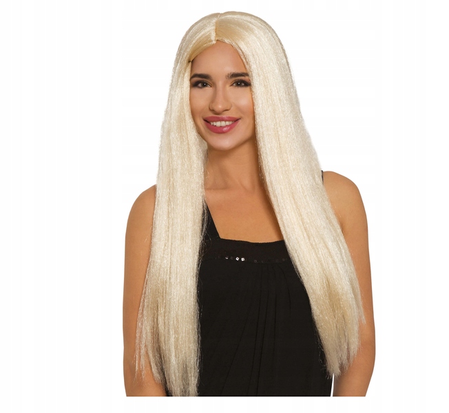 PERUKA DAMSKA BLOND DŁUGIE PROSTE WŁOSY BLONDYNKA