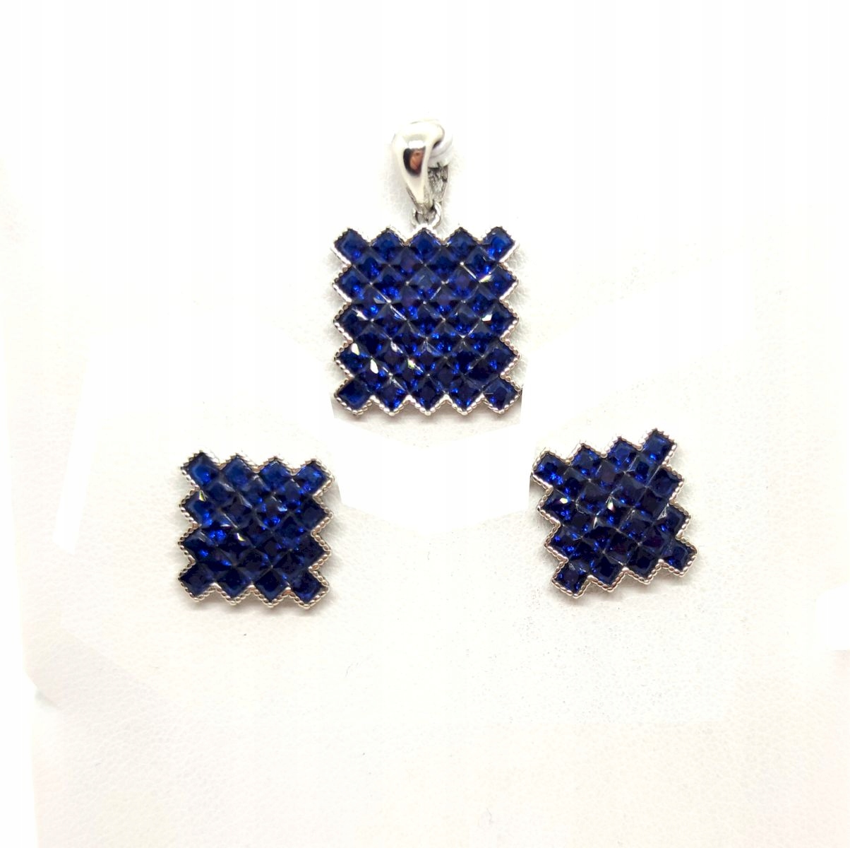 Stříbrný komplet s tmavě modrými zirkony GR103 Stříbro 925