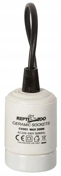 Keramická Objímka Pro Topné Žárovky E27 200W Terárium Vypínač