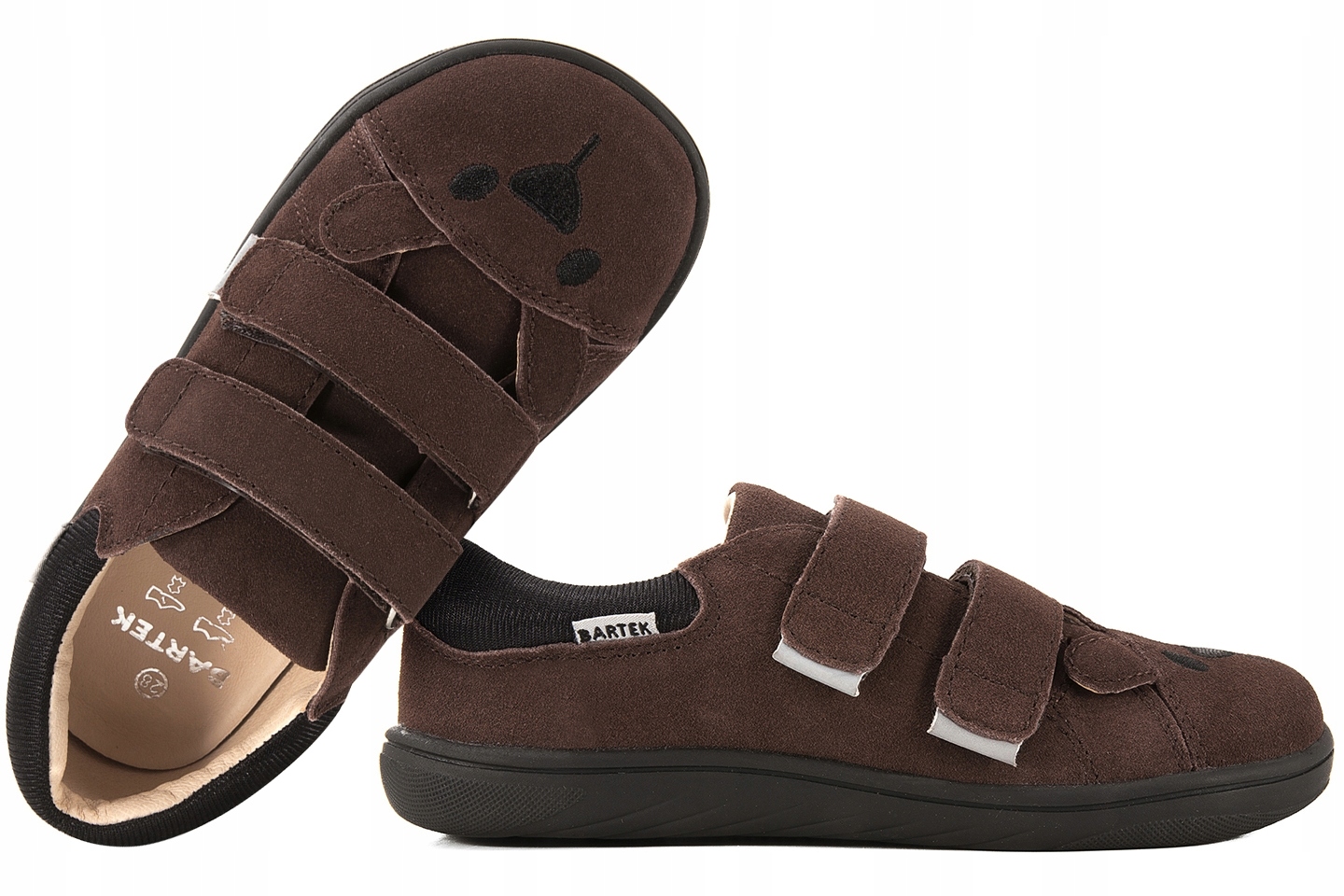 Bartek 8600662 Barefoot Półbuty Dziecięce Trzewiki Skóra brązowe 30 Brązowy