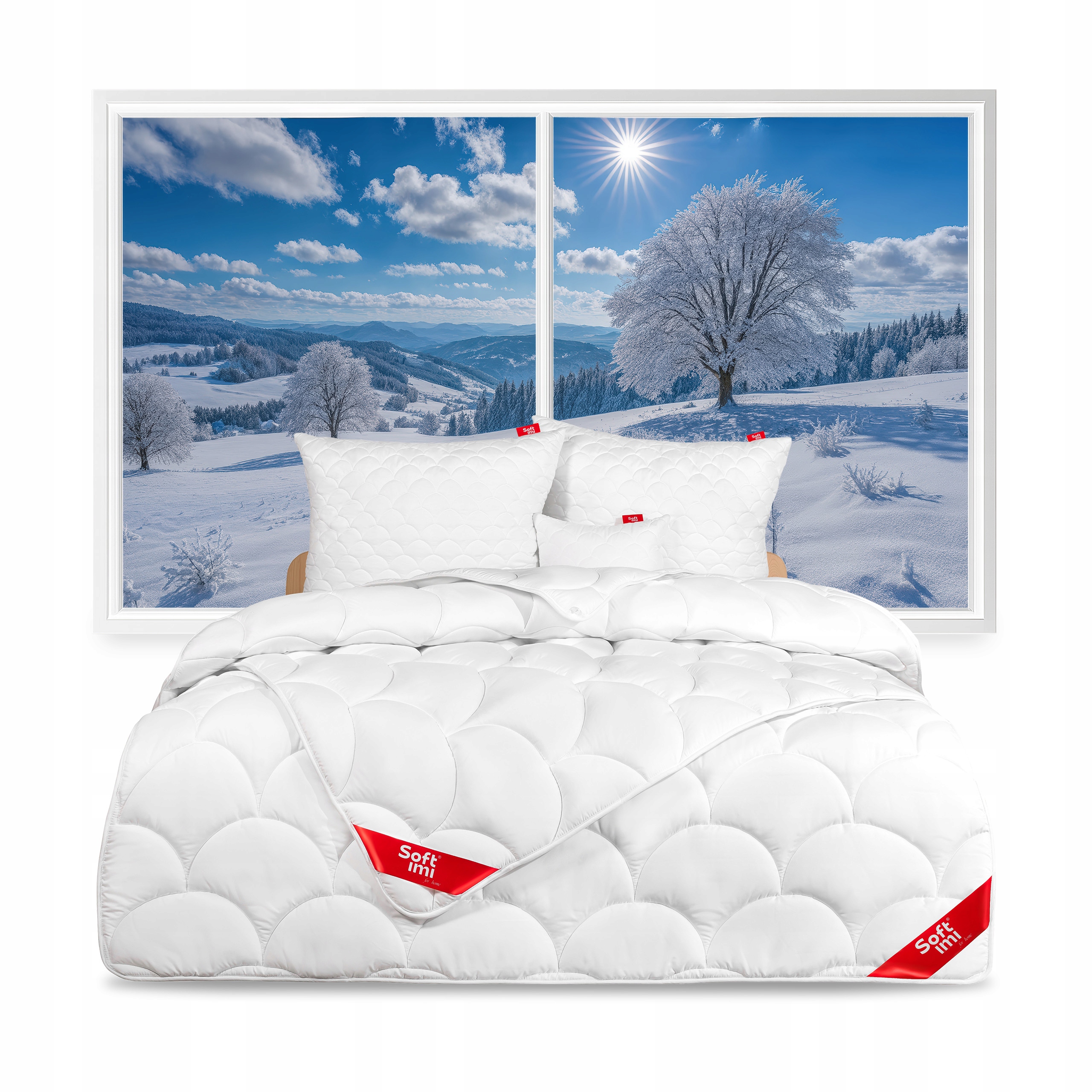 Antialergická Zimná Prikrývka 200X220 2 Vankúše 70X80 Teplá Biela Sada