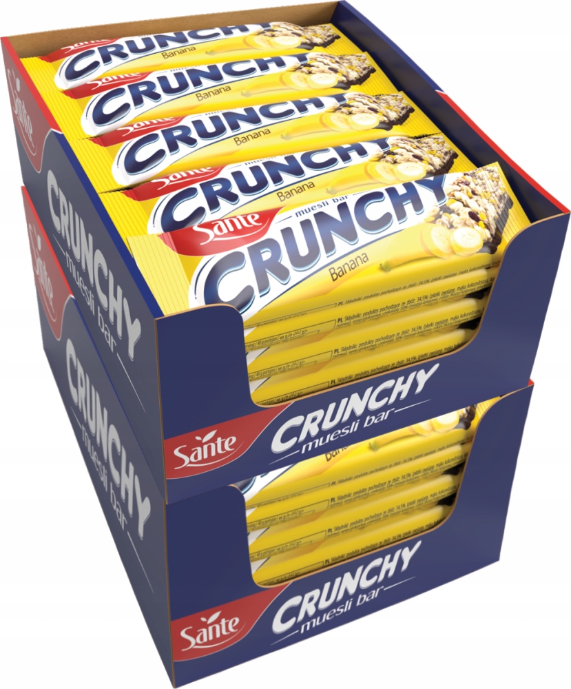 50x Sante Baton Crunchy Bananowy w Czekoladzie 40g