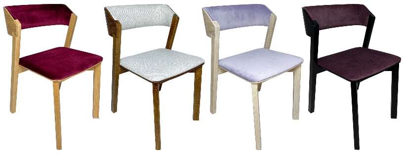 Krzesło dębowe drewniane tapicerowane EDI II salon Szerokość mebla 49 cm