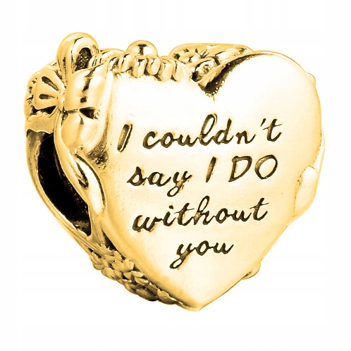 Charms zlaté srdce Nápis Láska stříbro 925