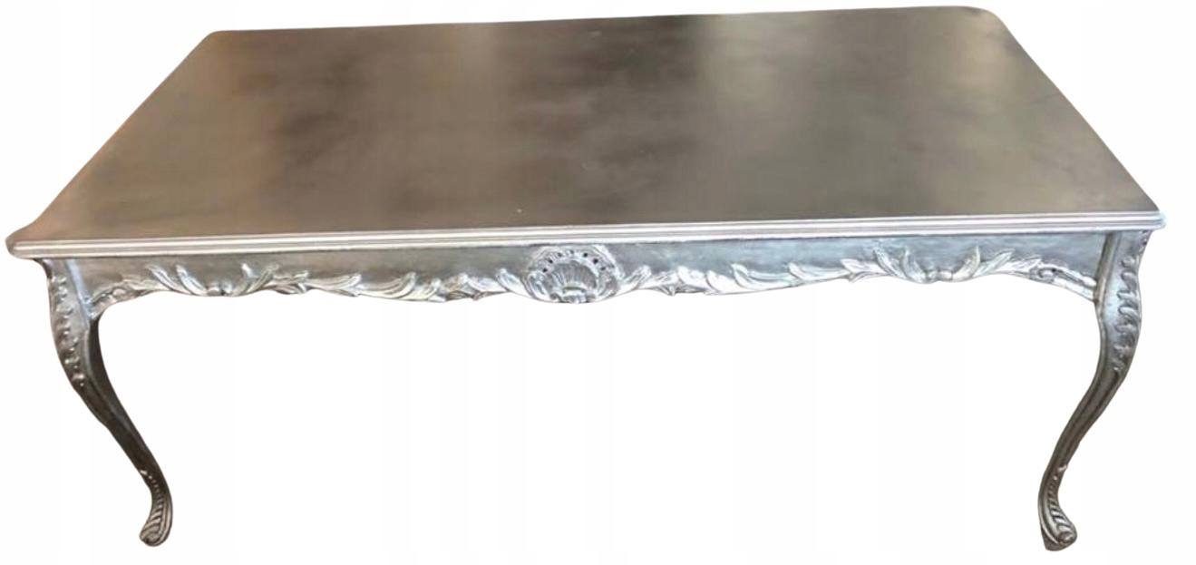 STÓŁ SREBRNY OZDOBNE NOGI 100X200 CM