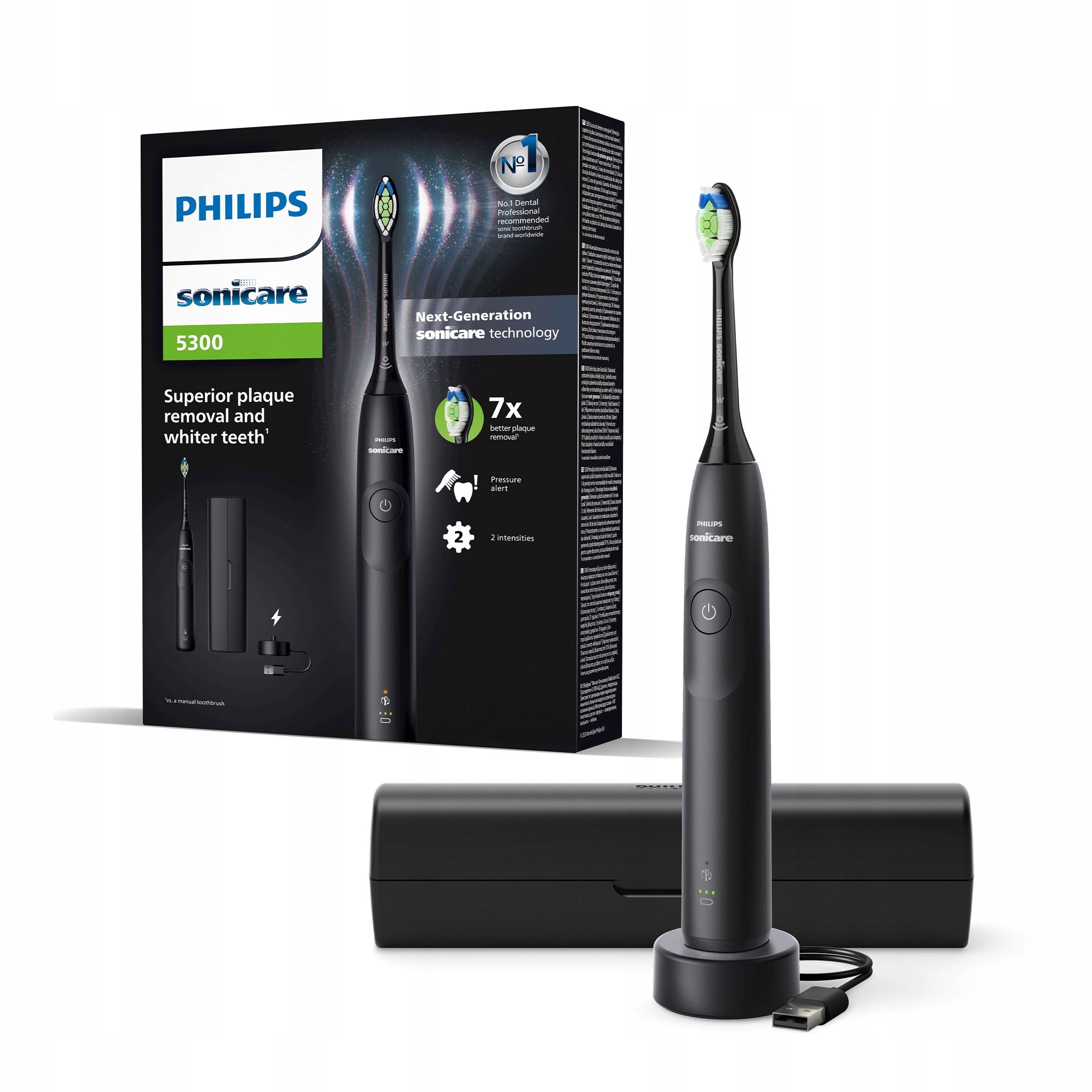 Philips Sonicare 5300 szczoteczka soniczna czarna etui podróżne HX7101/02