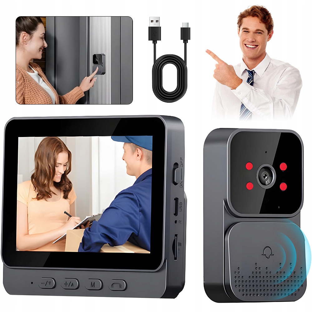 Bezdrátový zvonek, Inteligentní videozvonek, Videotelefon do dveří