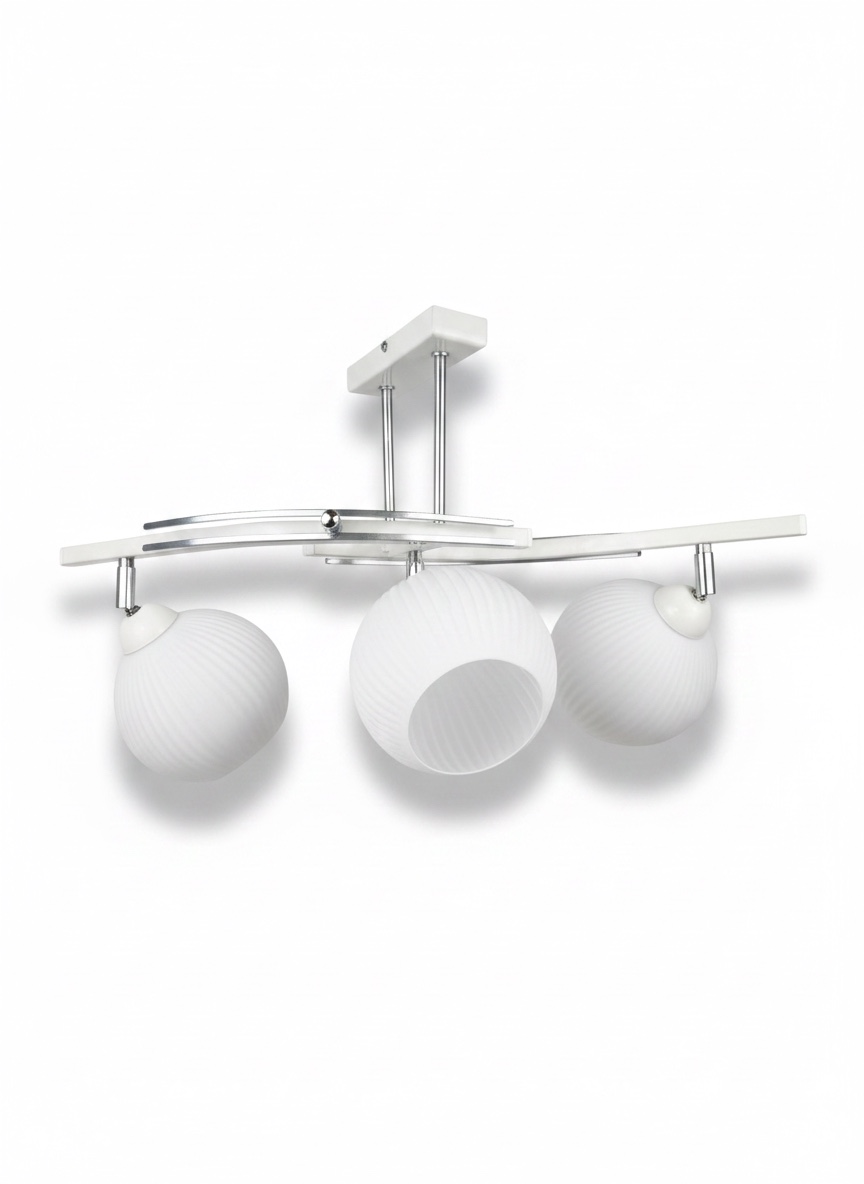 Stropná Lampa Luster Fiona 3 Béžová 3x E27 Euro-lamp Rebrovaná Tienidlo