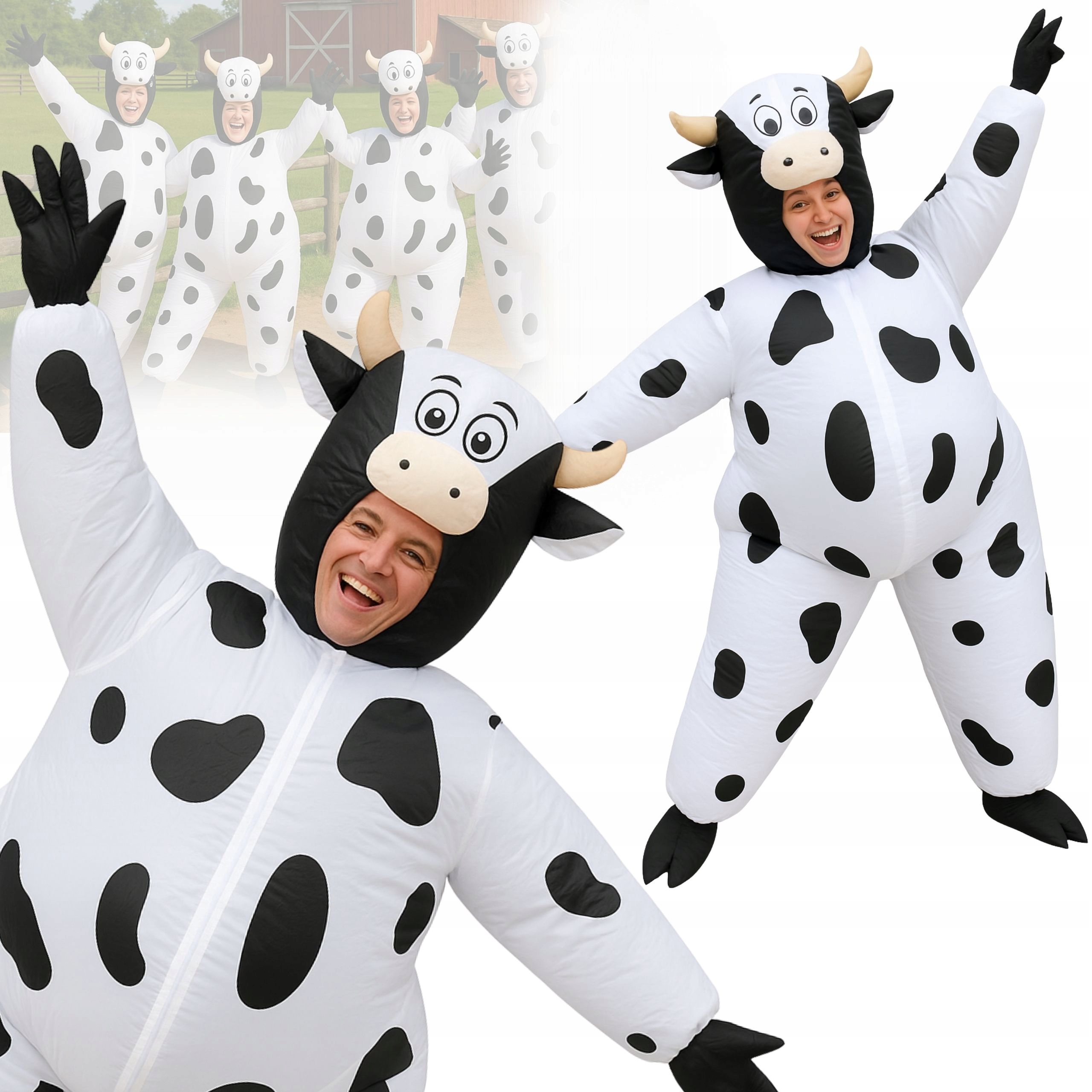 Nafukovací Kostým Kráva Strakatá Krávička Na Halloween Párty Samonafukovací