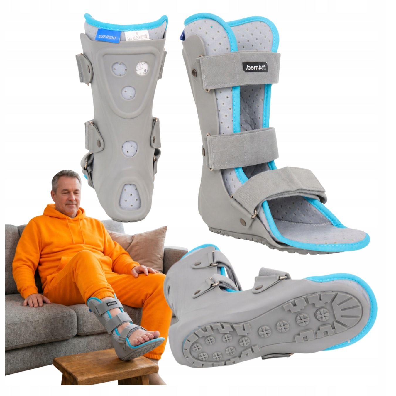Orteza Stawu Skokowego Stabilizator Walker But Ortopedyczny Niski Lewy L