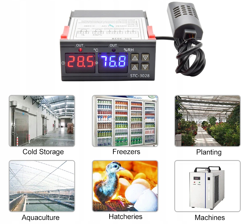 REGULATOR TEMPERATURY WILGOTNOŚCI TERMOSTAT 230V Marka inna