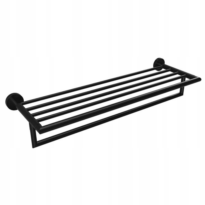 

Półka na ręczniki 65,5cm z relingiem Czarny Mat