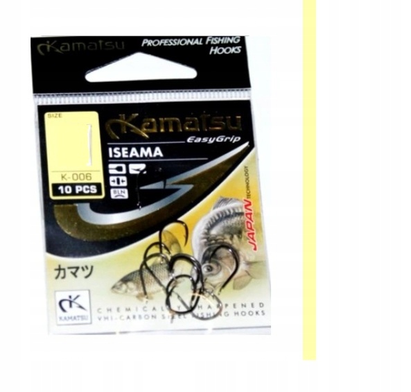 Kamatsu haki haczyki Iseama black nikiel kuty z łopatką Nr 4