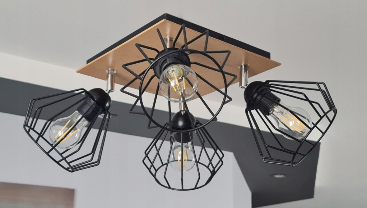 ŻYRANDOL LAMPA PLAFON SUFITOWY LED E27 DREWNO DRUCIAK NOWOCZESNY SALON HOL Marka Adex