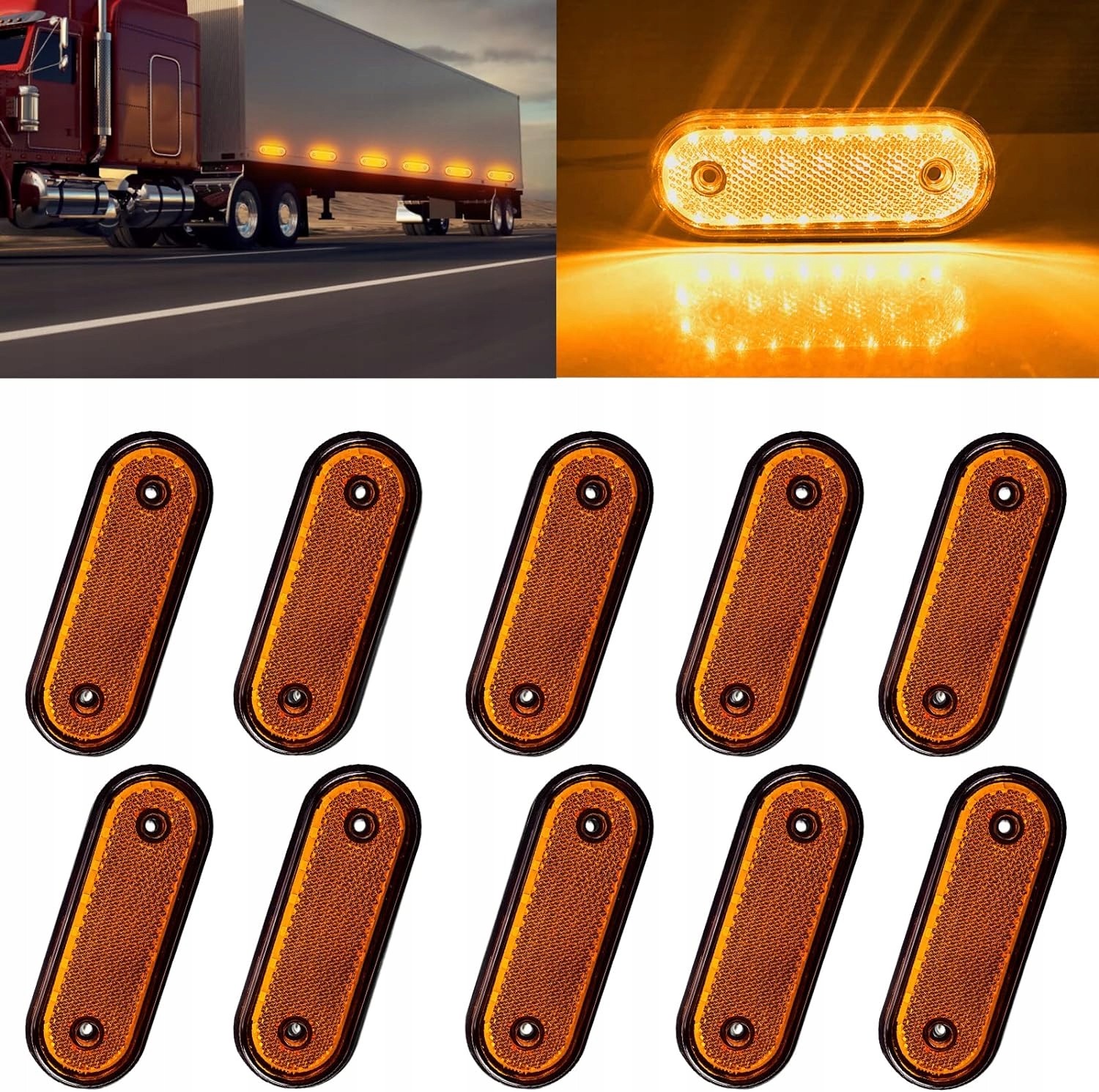 LAMPA OBRYSOWA OBRYSÓWKA DIODOWA LED OBRYSÓWKI DO CIĘŻARÓWEK 10 SZT Producent części Inny