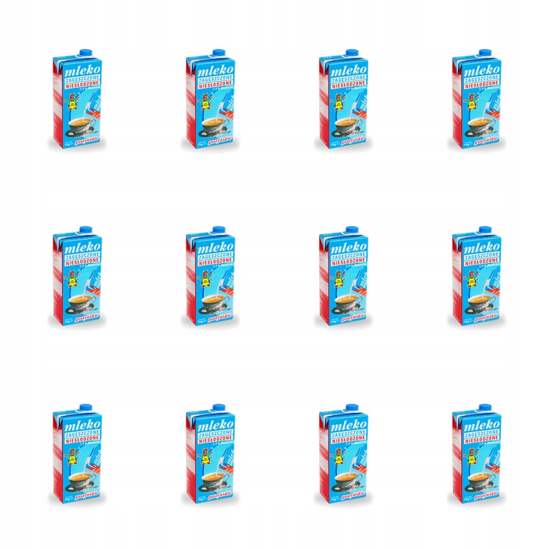 Zahuštěné mléko neslazené Gostyńské 7,5% 1 kg X12