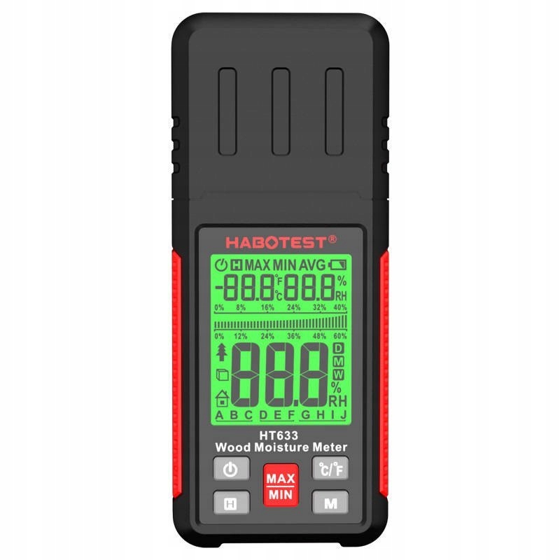 

Habotest Cyfrowy Miernik Wilgotności Drewna HT633