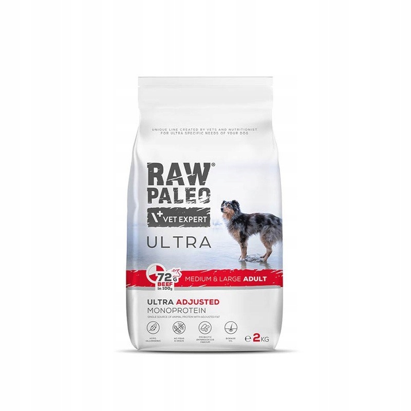 Levně VetExpert Raw Paleo Ultra Hovězí maso Medium&Large Adult 10 kg