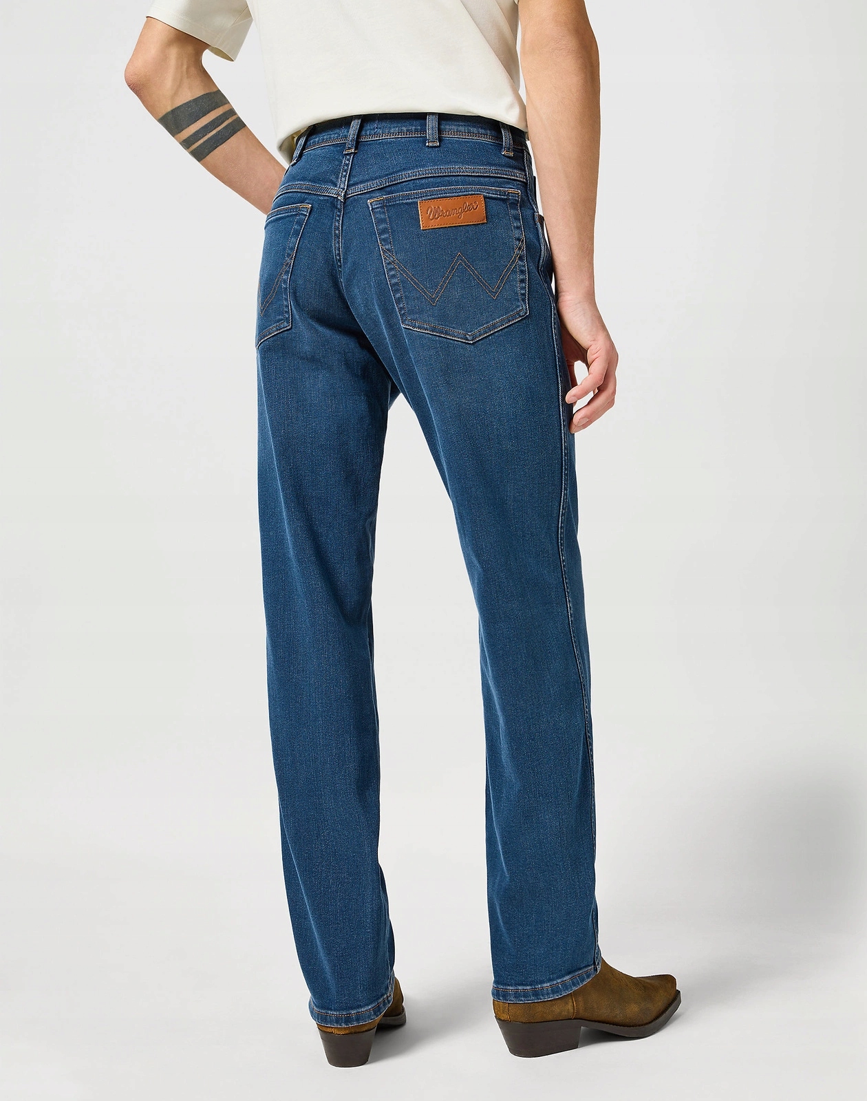Pánské jednoduché džínové kalhoty Wrangler Texas Misty Blue 112356793 38/34