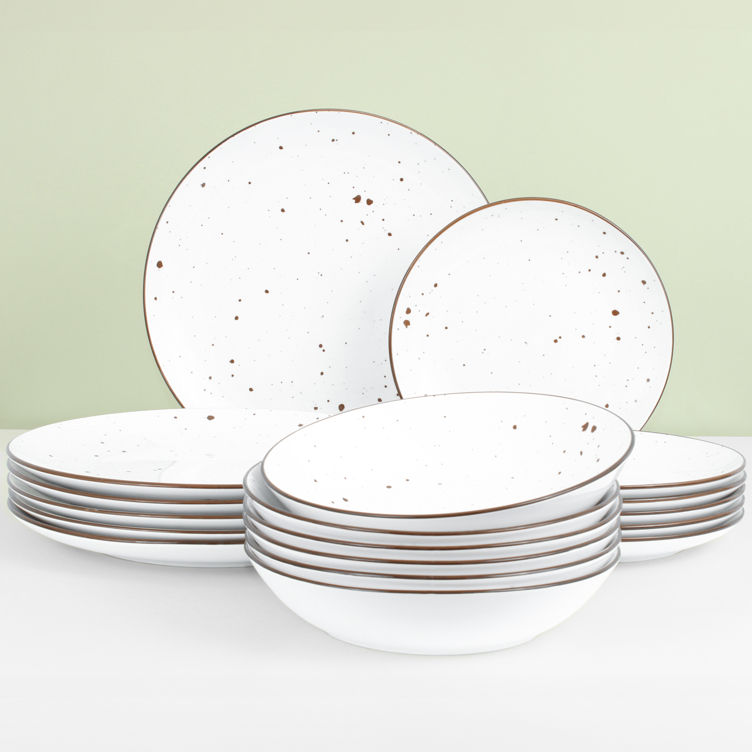 Serwis Obiadowy Biały Zestaw na 6 Osób 18 Elementów Talerzy Zimny Powiew