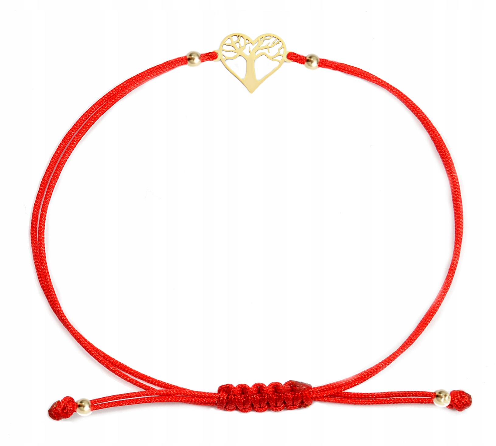 Zlatý náramek na šňůrce Strom štěstí 585