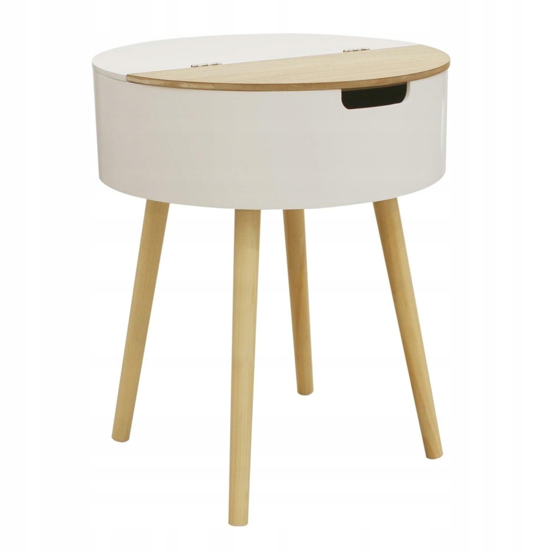 Azilal тумбочка белая / натуральная