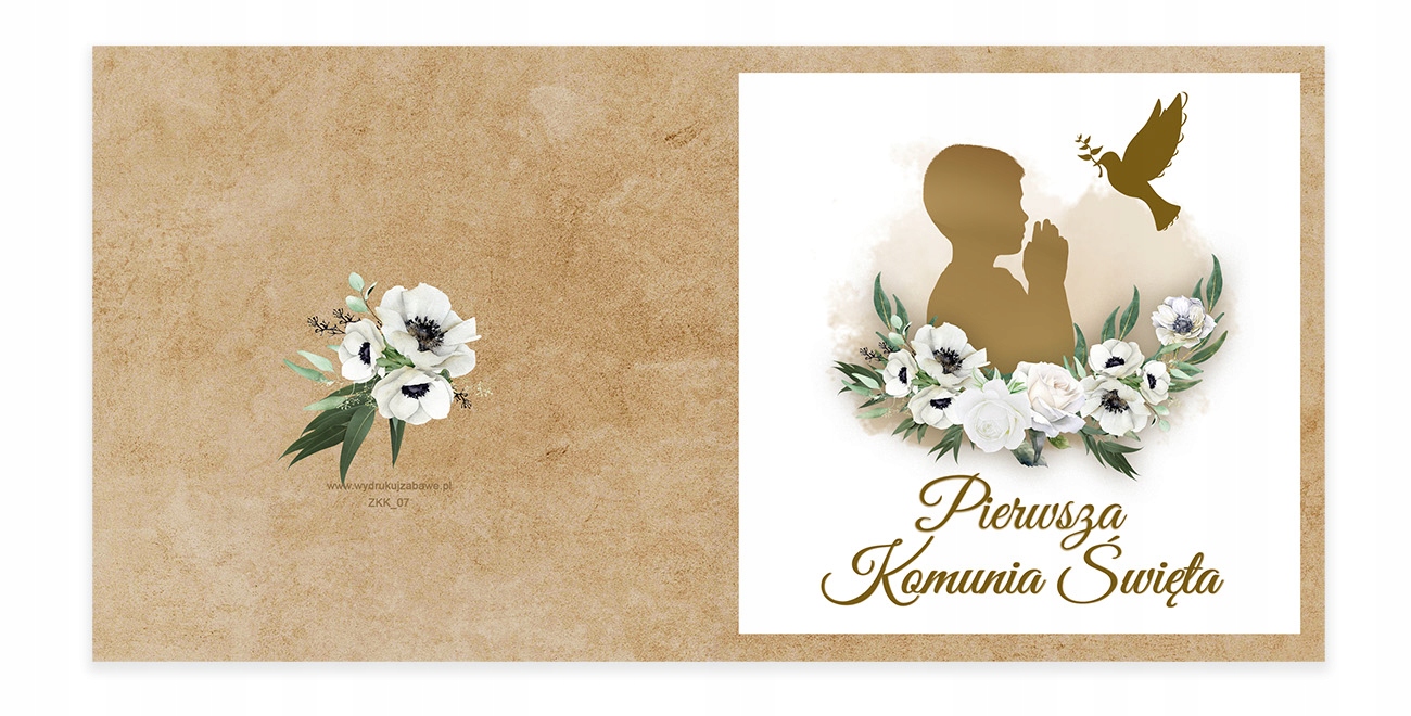 Zaproszenia na Komunie Chłopczyk BRAK PERSONALIZACJI ZKK_07 Marka Szalony Kot