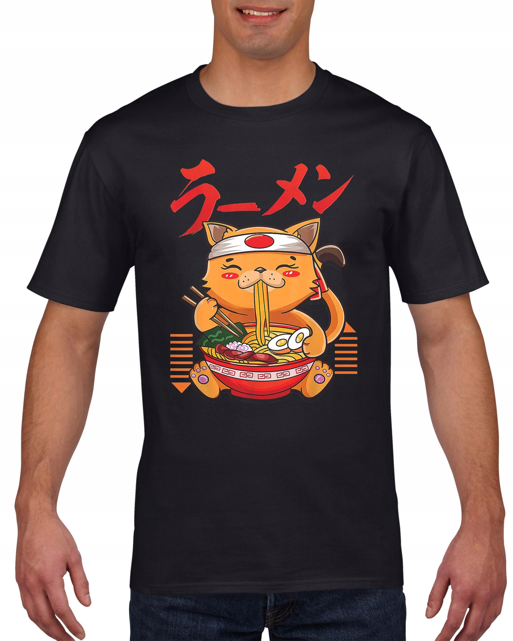 

Koszulka męska Kot I Ramen S