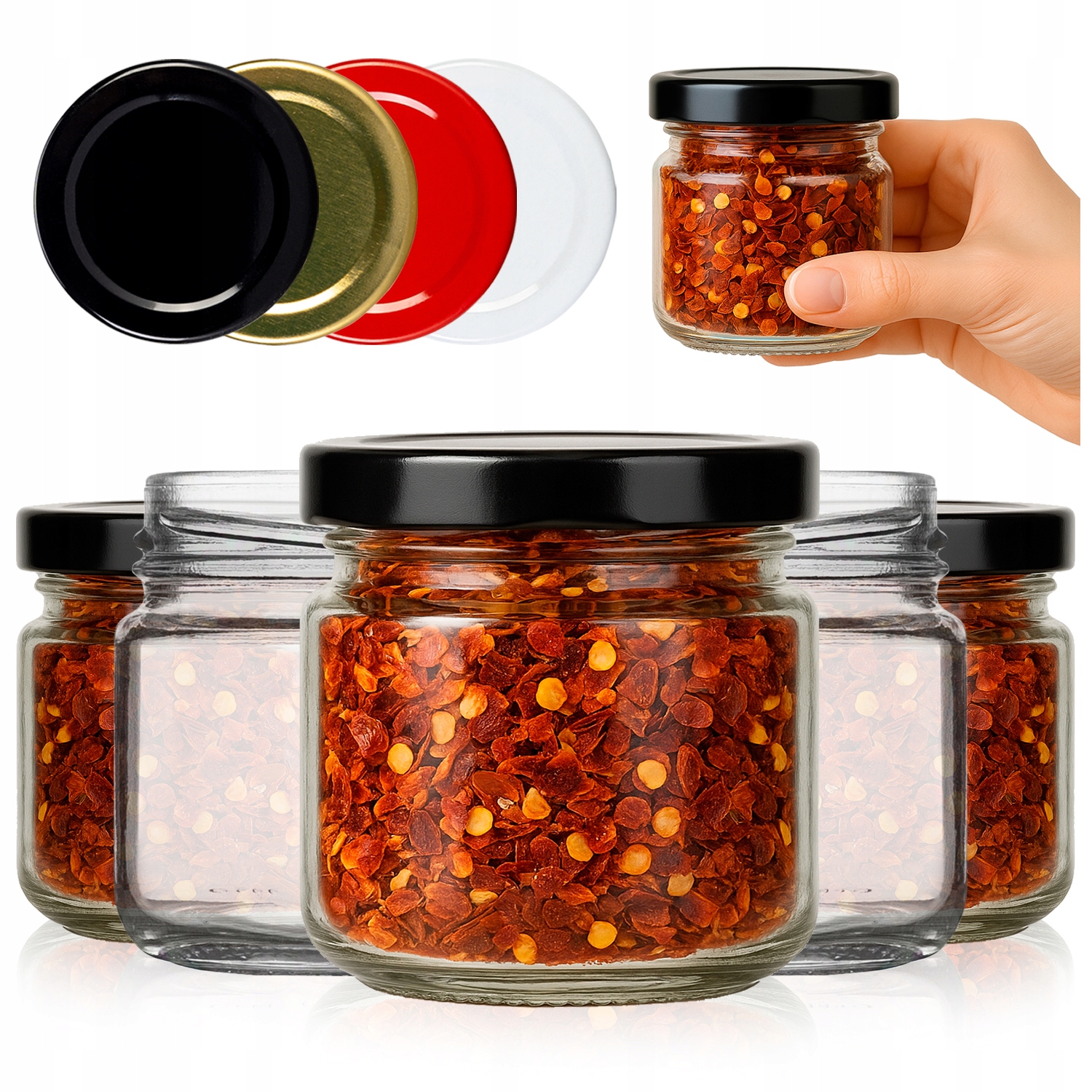 50 x Sklenice na Koření Přetovky Džemy Džemy Musy Potraviny Zavařovací Sklenice 100ML