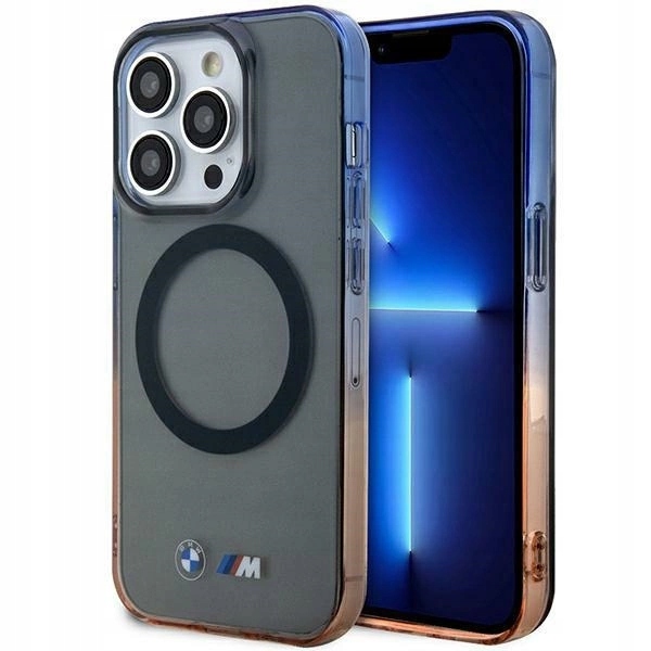 Pouzdro Bmw Gradient Bumper MagSafe pro iPhone 14 Pro Max šedé