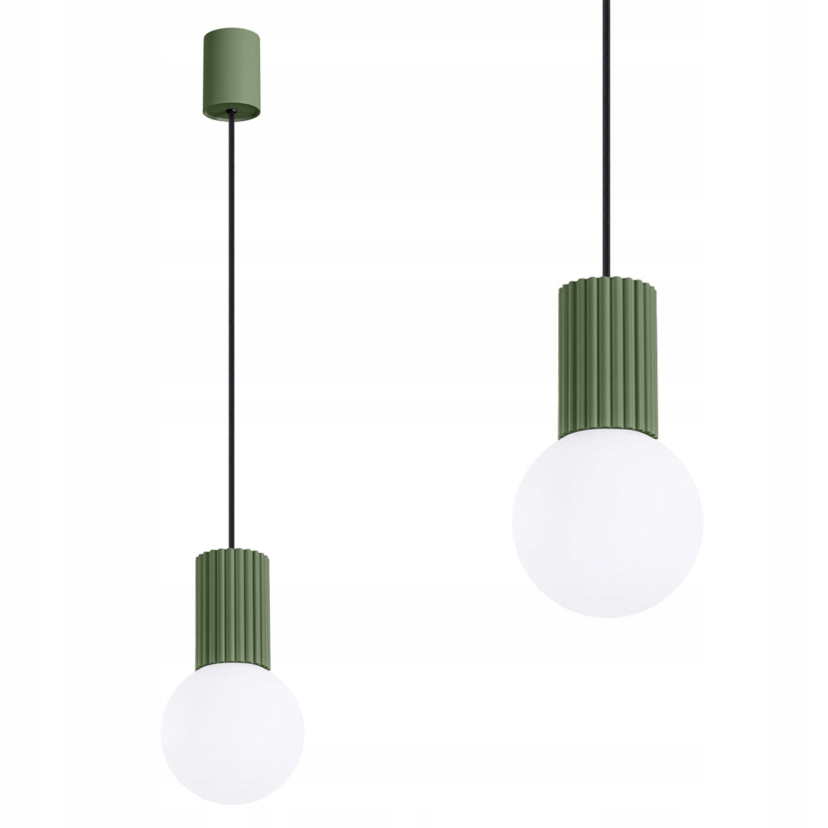 Halo 1 zelená olivová závěsná lampa s mléčným stínidlem SL.1724 Sollux