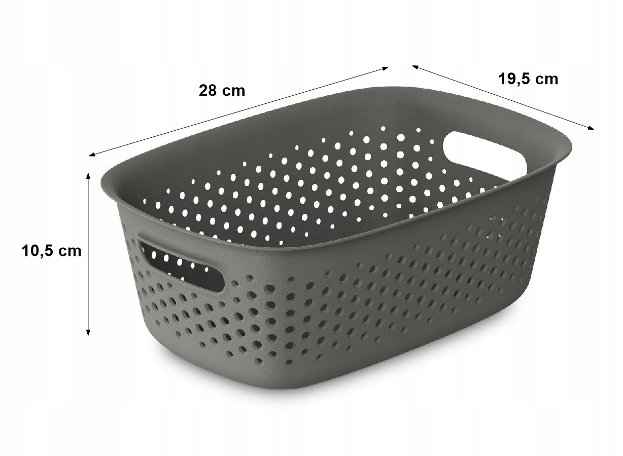 Koszyk plastikowy 3,5l - praktyczny pojemnik 28×19×10 cm do biura i domu